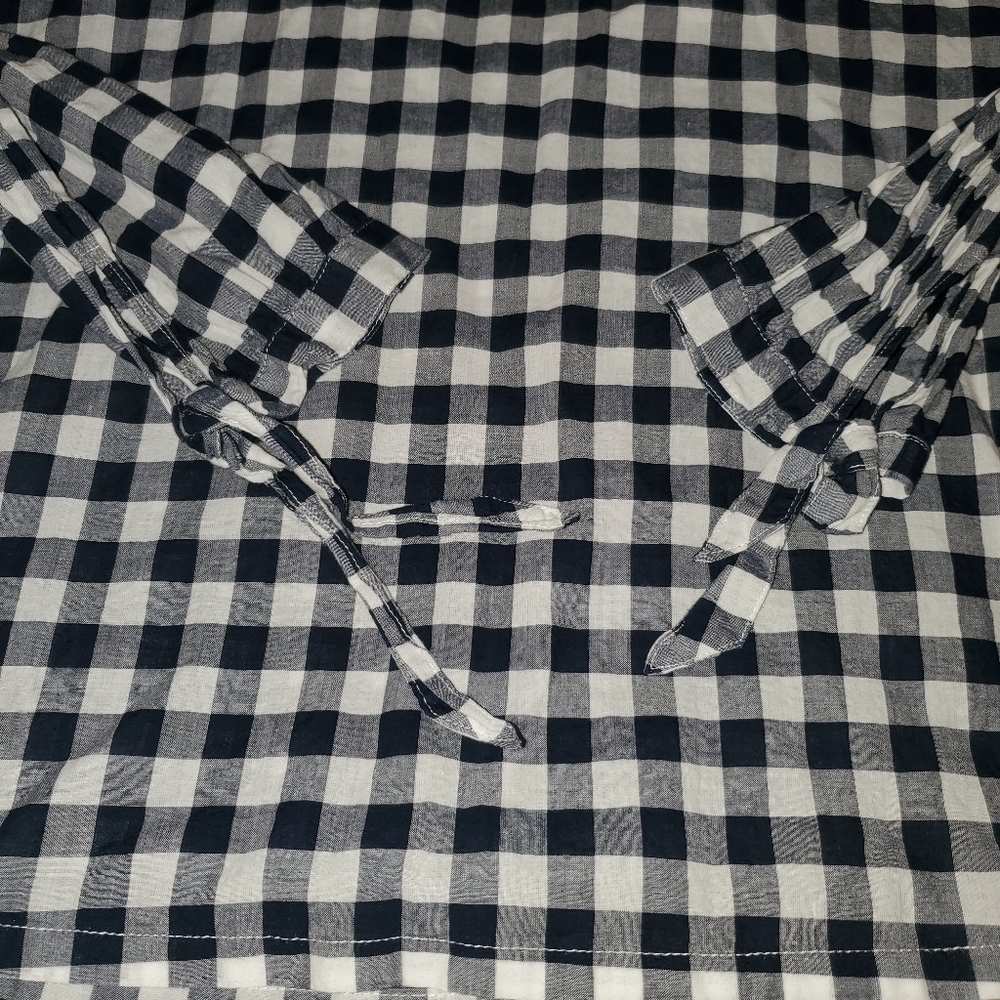 J. Crew Blue and White Plaid Cold Shoulder - Picture 7 of 12